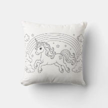 Libro de colorear cojín Unicornio | Decoración de