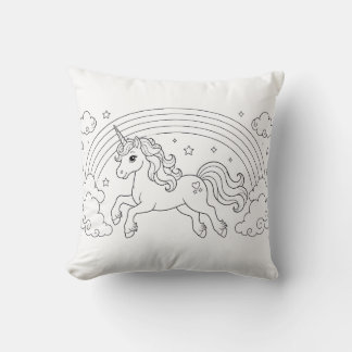 Decorativo Libro de colorear cojín Unicornio | Decoración de
