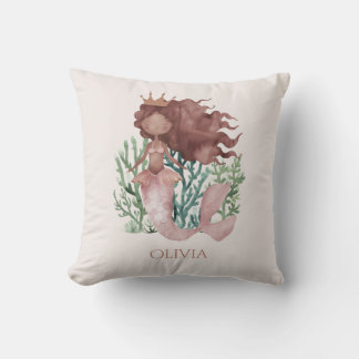 Decorativo Lindo divertido Cojín de sirena rosa para niños