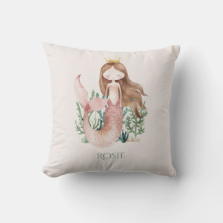Decorativo Lindo divertido Cojín de sirena rosa para niños