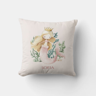 Decorativo Lindo divertido Cojín de sirena rosa para niños