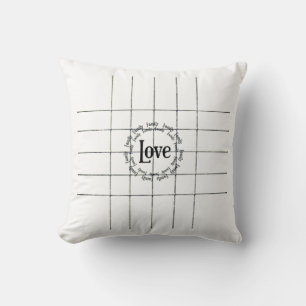 Decorativo Líneas negras de la familia de amor del Cojín deco
