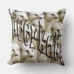 Decorativo Logo Del Ejército Del Meerkat Blanco, Gran Cojín D