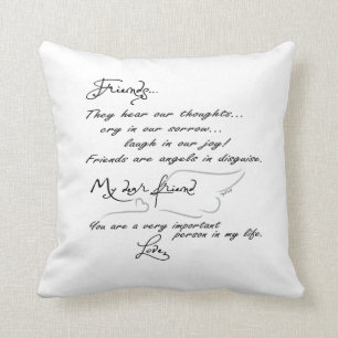 Decorativo Los amigos son ángeles disfrazados... cojín