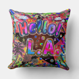 Decorativo Los Ángeles Hola! Cojín