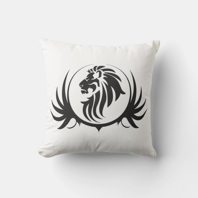 Decorativo Los Leones Negros Se Encargan Del Cojín Blanco (Anverso)