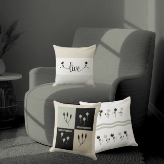 Decorativo Los tonos de tierra rayados "en vivo" Cojín decora