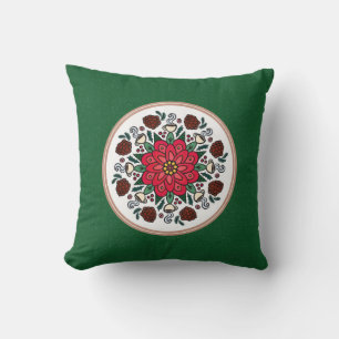 Decorativo Mandalas de cojín Poinsettia y piñas