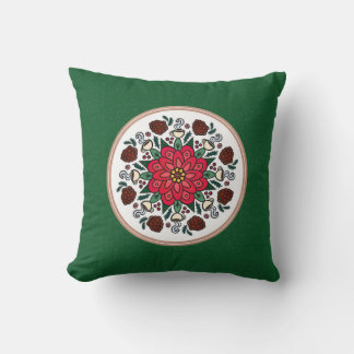 Decorativo Mandalas de cojín Poinsettia y piñas