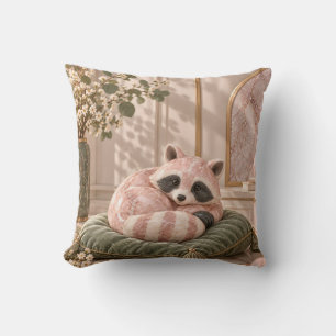 Decorativo Mapache de mármol rosa Salvia Cojín Flor de la hab