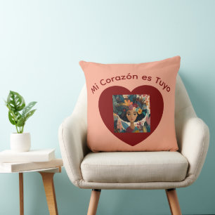 Decorativo Mi Corazón es Tuyo Cojín