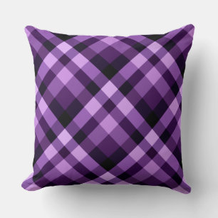 Decorativo Moderno Plum Purple Plaid Pattern Big Cojín decora