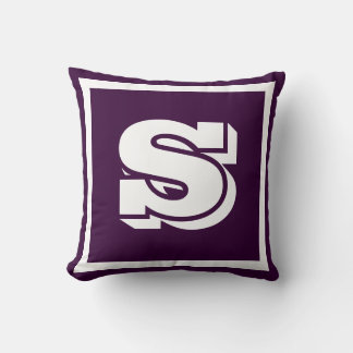 Decorativo MONOGRAM Cojín liso de uva oscura suave púrpura só