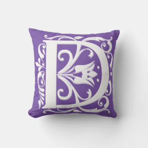 Decorativo Monograma de letra inicial D - Cojín