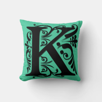 Decorativo Monograma de letra inicial K - Cojín