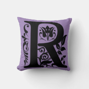 Decorativo Monograma de letra inicial R - Cojín