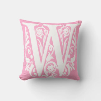 Decorativo Monograma de letra inicial W - Cojín