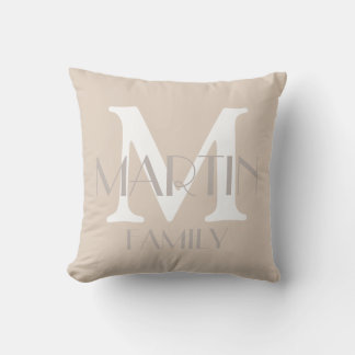 Decorativo Monograma familiar personalizado y Cojín decorativ