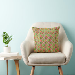 Decorativo Mossy Bloom - Cojín de lanzamiento de flores verde