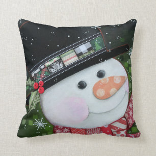 Decorativo Muñeco de nieve del remiendo 16"" Cojín decorati