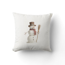 Muñecos de nieve lanzan cojín