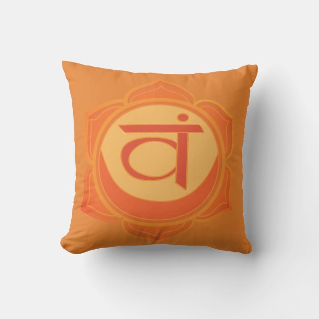Decorativo Naranja Chakra, cojín de yoga (Anverso)