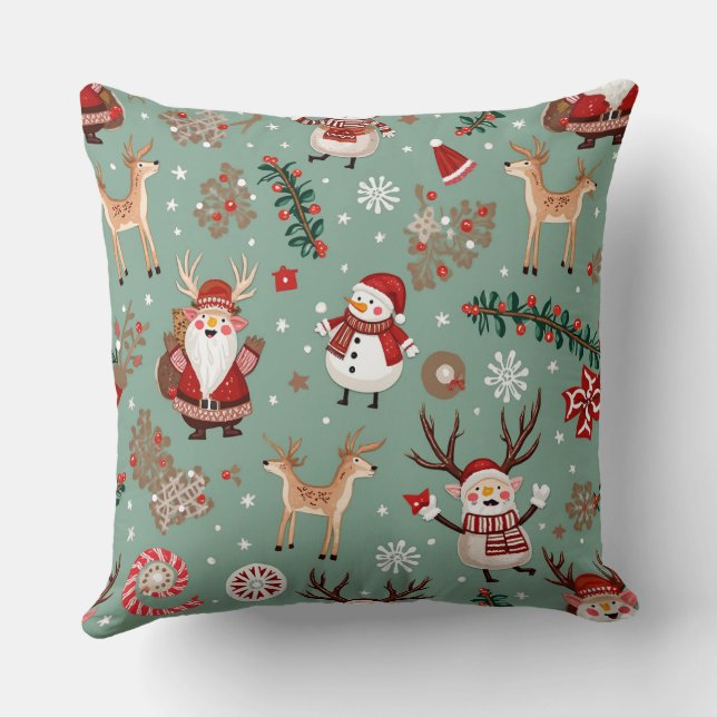 Decorativo Navidades animan el cojín de snowman (Reverso )