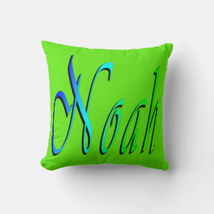 Decorativo Noé, Nombre, Logo, Cojín De Tira Verde Lime