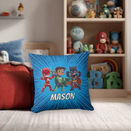 Decorativo Nombre personalizado superhéroe niños cojín