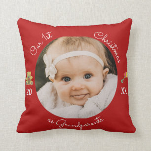 Decorativo Nuestros primeros Navidades como abuelos Cojín de