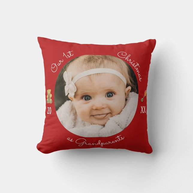 Decorativo Nuestros primeros Navidades como abuelos Cojín dec (Anverso)
