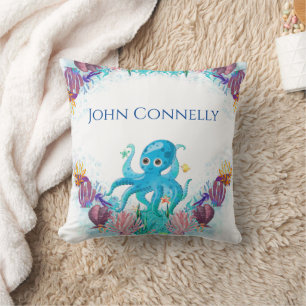 Decorativo Ocean Colorful Cute bebé niño Octopus Cojín decora
