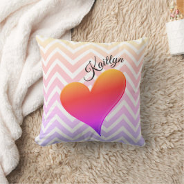 Decorativo Ombre Corazón de la puesta de sol en el Cojín deco