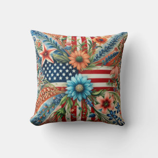 Decorativo Orgullosa Pillow Americana. Cojín redondo