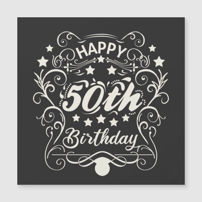 Decorativo ornamental Feliz 50 cumpleaños. (Anverso)