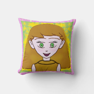 Decorativo Oso de peluche con pajarita linda y cojín de lanza