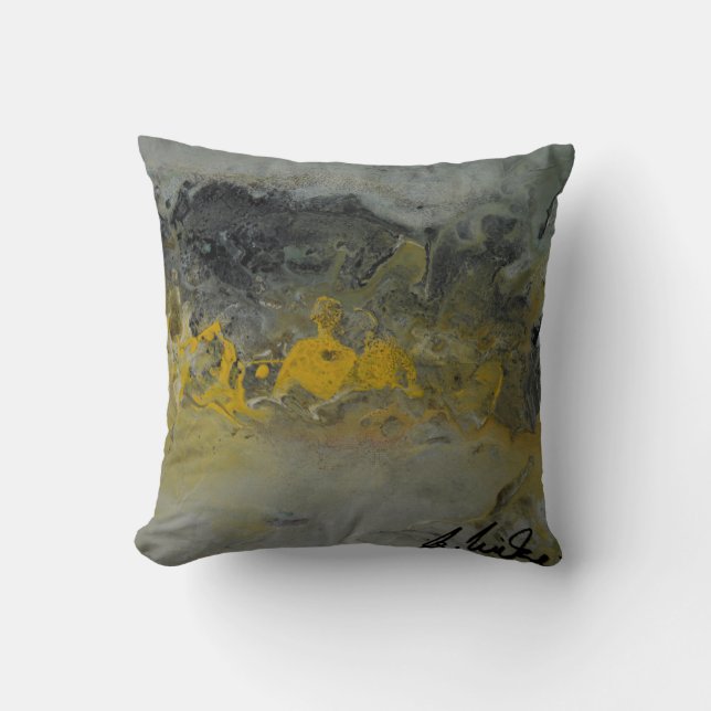 Decorativo Paisaje abstracto en el amarillo - Cojín (Anverso)