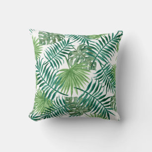 Decorativo Palm Deja el cojín de impresión tropical