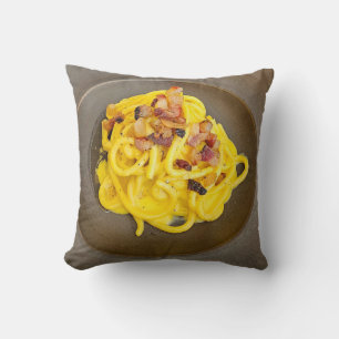 Decorativo Pasta de Carbonara arriba del cojín