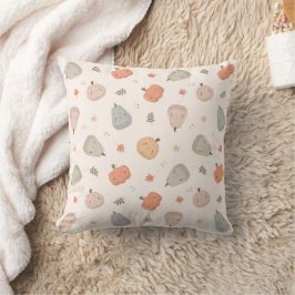 Decorativo Patrón de calabaza de piel feliz - Cojín decorativ
