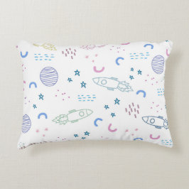 Decorativo Patrón de cohetes espaciales recortados | Cojín de