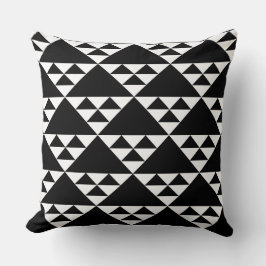 Decorativo Patrón de triángulo blanco y negro - Cojín decorat