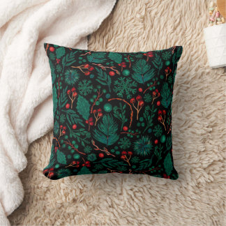 Decorativo Patrón floral de Navidades de acuarela | COJÍN DEC