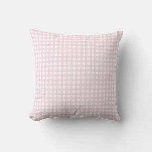 Decorativo Pequeña Gingham rosa y Blanco. Cojín lumbar