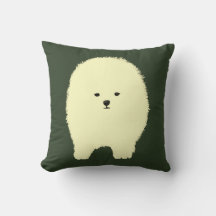 Perro, lindo Pomerania, cojín de dibujo de mascota