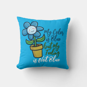 Decorativo Personalización de la flor azul en un Cojín decora