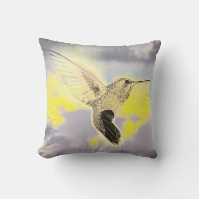Decorativo PERSONALIZADO HUMMINGBIRD FLYING COTTON Cojín deco (Anverso)