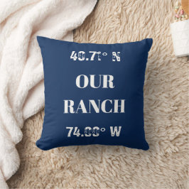 Decorativo Personalizado Nuestro Rancho Coordenadas Cojín dec