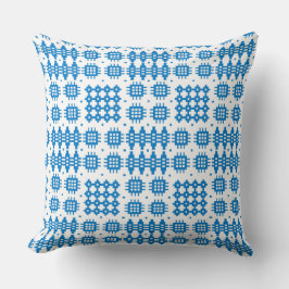 Decorativo Pillow, cojín galés patrón de tapiz azul brillante