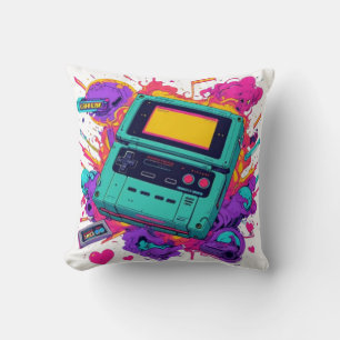 Decorativo Pillow Retro Gamer - Cojín de Neon Arcade de los a